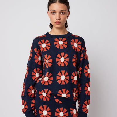 Bobo Choses ADULT Flower Jacquard Relaxed Jumper