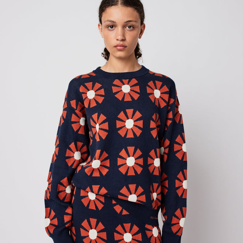Bobo Choses ADULT Flower Jacquard Relaxed Jumper