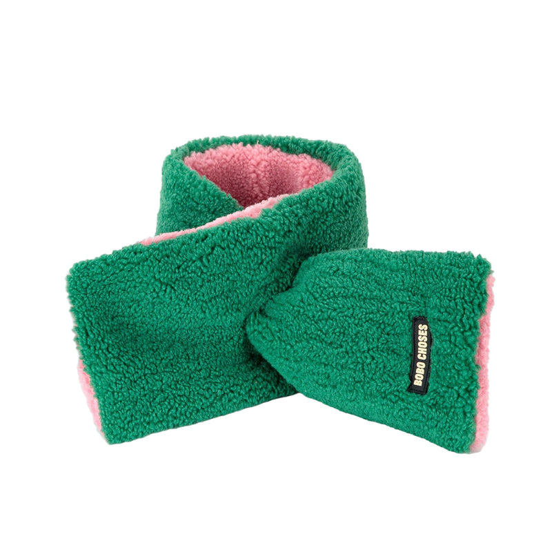 Bobo Choses Sheepskin Neck Warmer Pink/Green