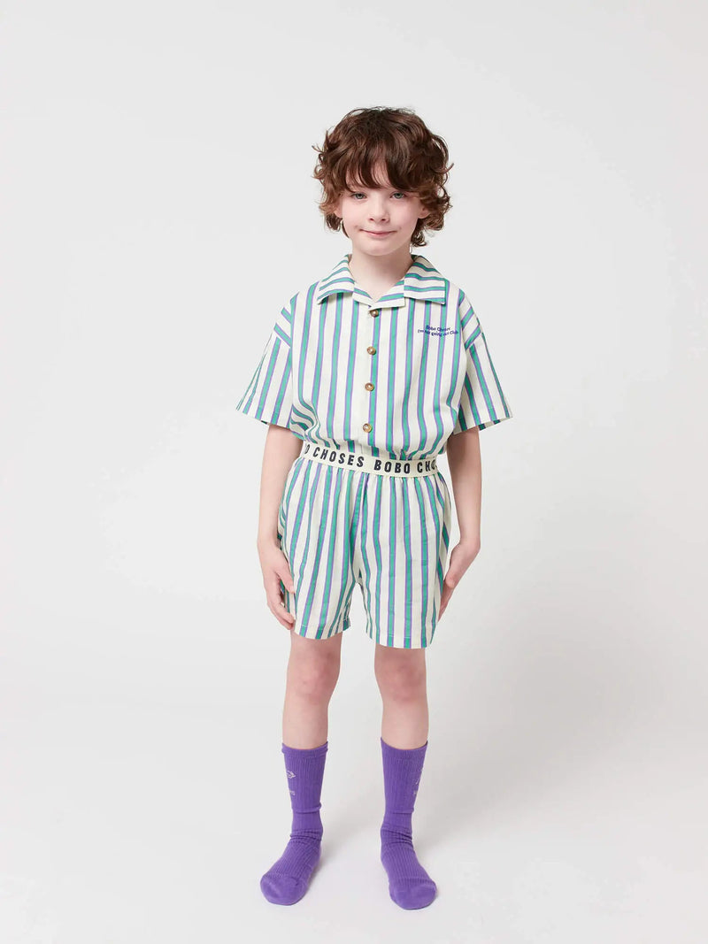 Bobo Choses Green Stripes Loungewear Woven Set