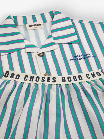 Bobo Choses Green Stripes Loungewear Woven Set