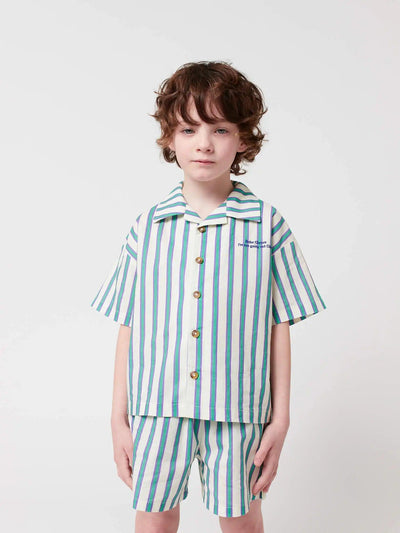 Bobo Choses Green Stripes Loungewear Woven Set