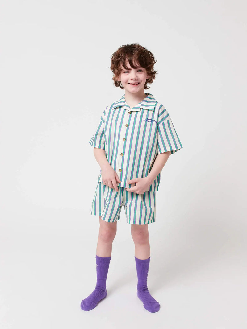 Bobo Choses Green Stripes Loungewear Woven Set