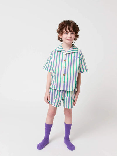 Bobo Choses Green Stripes Loungewear Woven Set