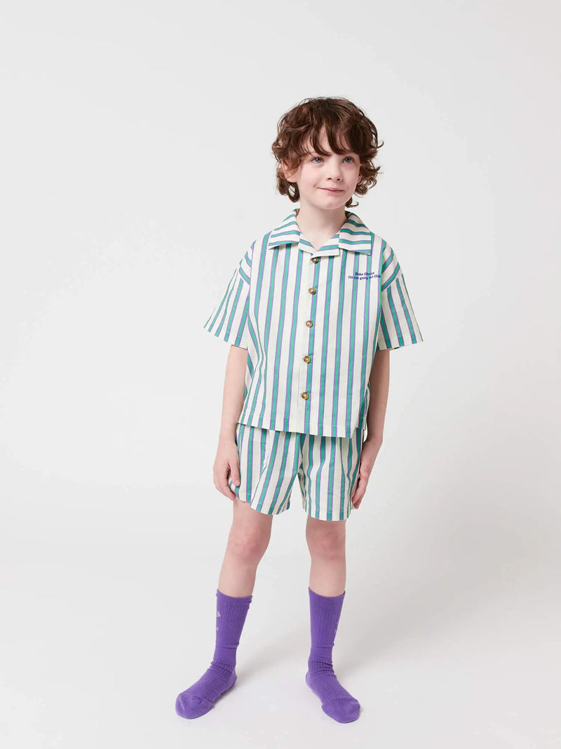 Bobo Choses Green Stripes Loungewear Woven Set