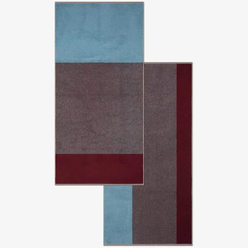 Suite702 Badhanddoeken Set Blend Sky Blue/Bordeaux
