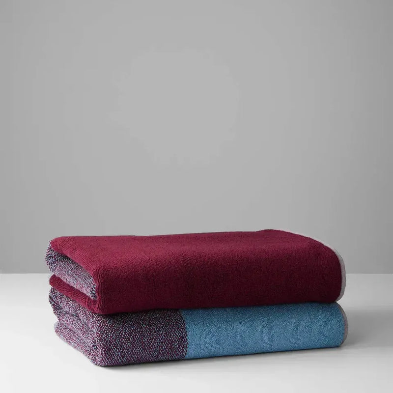 Suite702 Badhanddoeken Set Blend Sky Blue/Bordeaux