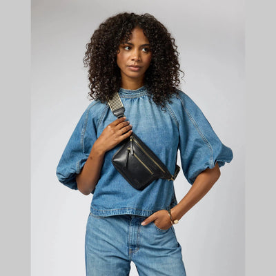 O My Bag Beck's Bum Bag Black Stromboli Leather