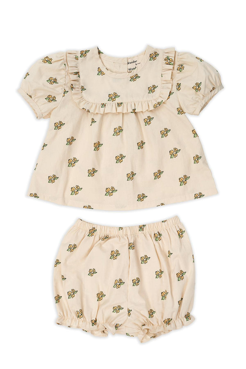 Wander & Wonder Baby Ruffle Set Lemon Daisy Floral