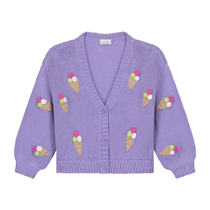 Daily Brat Ice Cream Knitted Vest Lilac