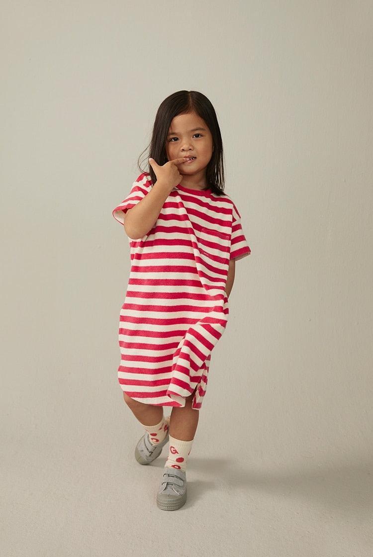 Gray Label POP Terry Oversized Tee Dress Cherry/ Cream