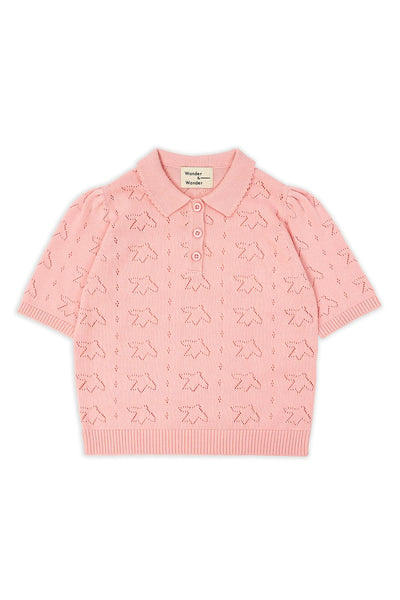 Wander & Wonder Pointelle Polo Petal