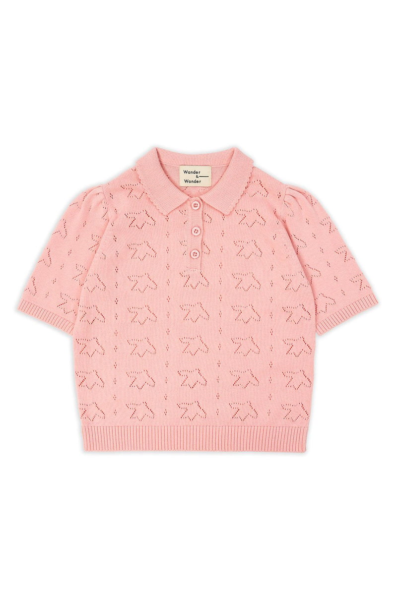 Wander & Wonder Pointelle Polo Petal