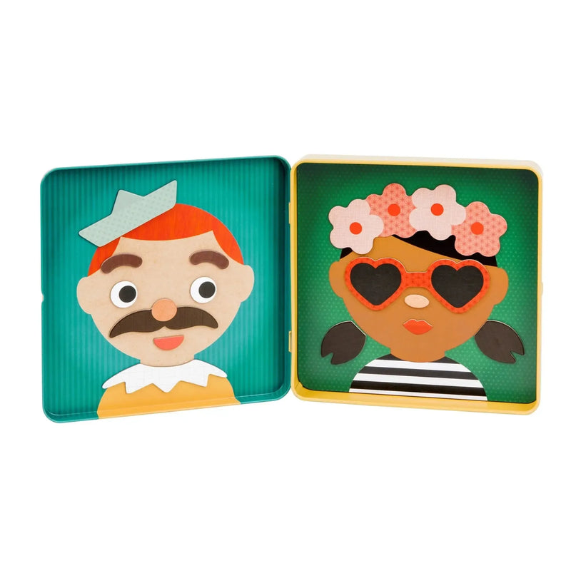 Petit Collage Magnetisch Spel On-The-Go Funny Faces