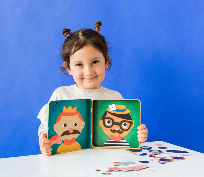 Petit Collage Magnetisch Spel On-The-Go Funny Faces