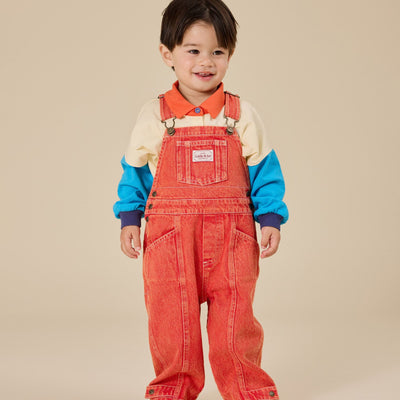 Goldie + Ace Blake Vintage Washed Denim Overalls Apple Red