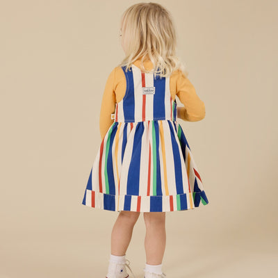 Goldie + Ace 90's Bold Stripe Heidi Pinafore Dress