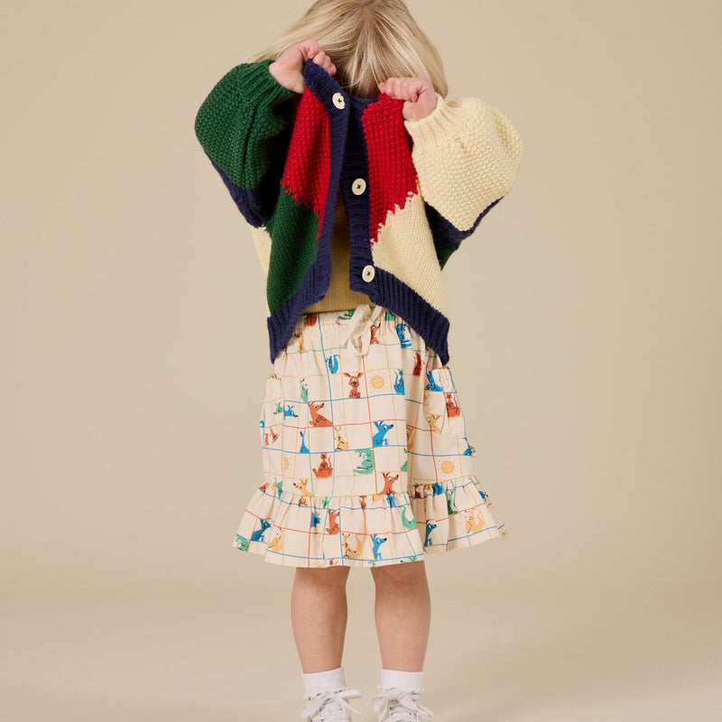 Goldie + Ace Colour Block Knit Cardigan Primary Multi