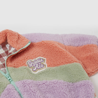 Goldie + Ace Frankie Sherpa Jacket Lilac/Peach/Mint