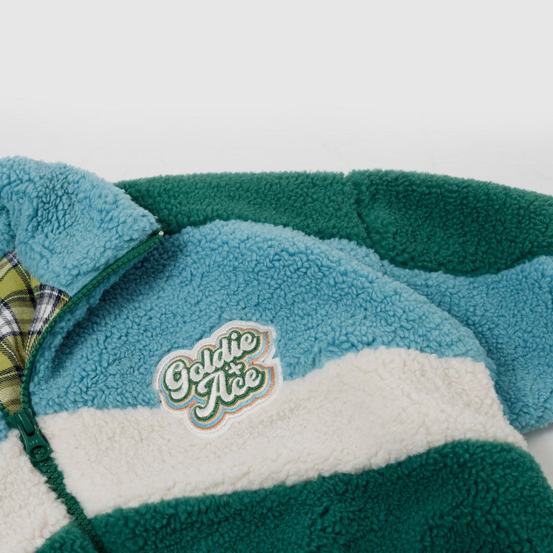 Goldie + Ace Frankie Sherpa Jacket Teal/Cream/Dark Jade