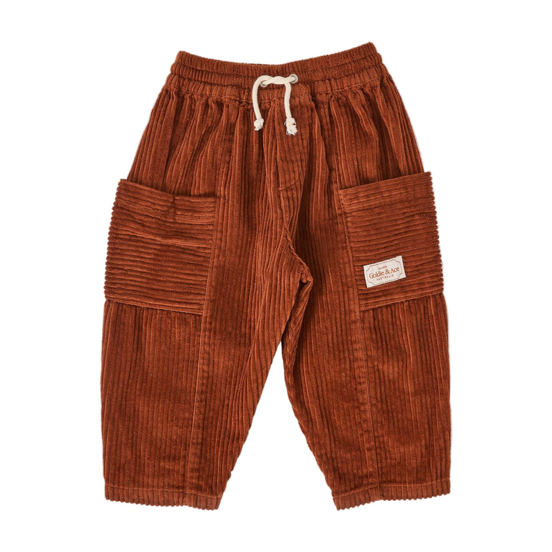 Goldie + Ace Kit Corduroy Pocket Pant Chocolate
