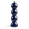 Addison Ross Bobbin zoutmolen of pepermolen in marineblauwe hoogglanslak met roestvrij stalen draaiknop

