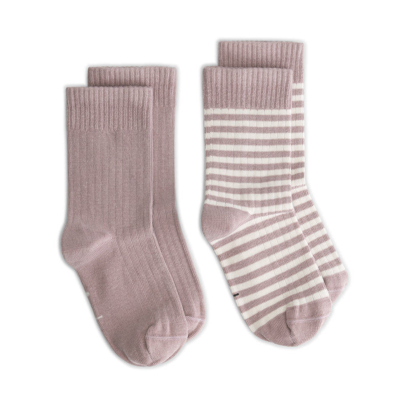 Gray Label Ribbed Socks 2-pack GOTS Faded Pink/Cream