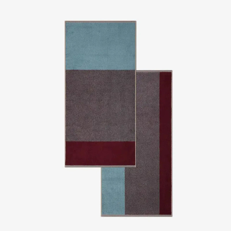 Suite702 Handdoeken Set Blend Sky Blue/Bordeaux