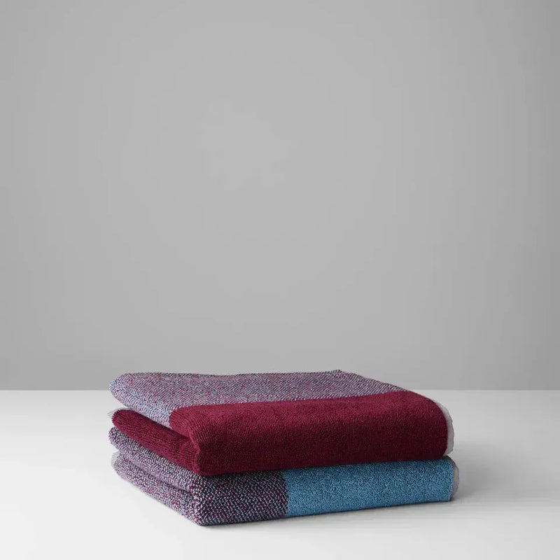 Suite702 Handdoeken Set Blend Sky Blue/Bordeaux
