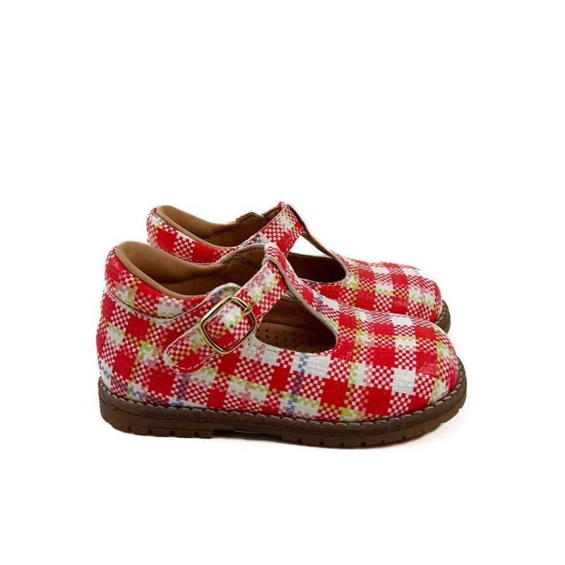 Rondinella Red Checkered Closed Sandal