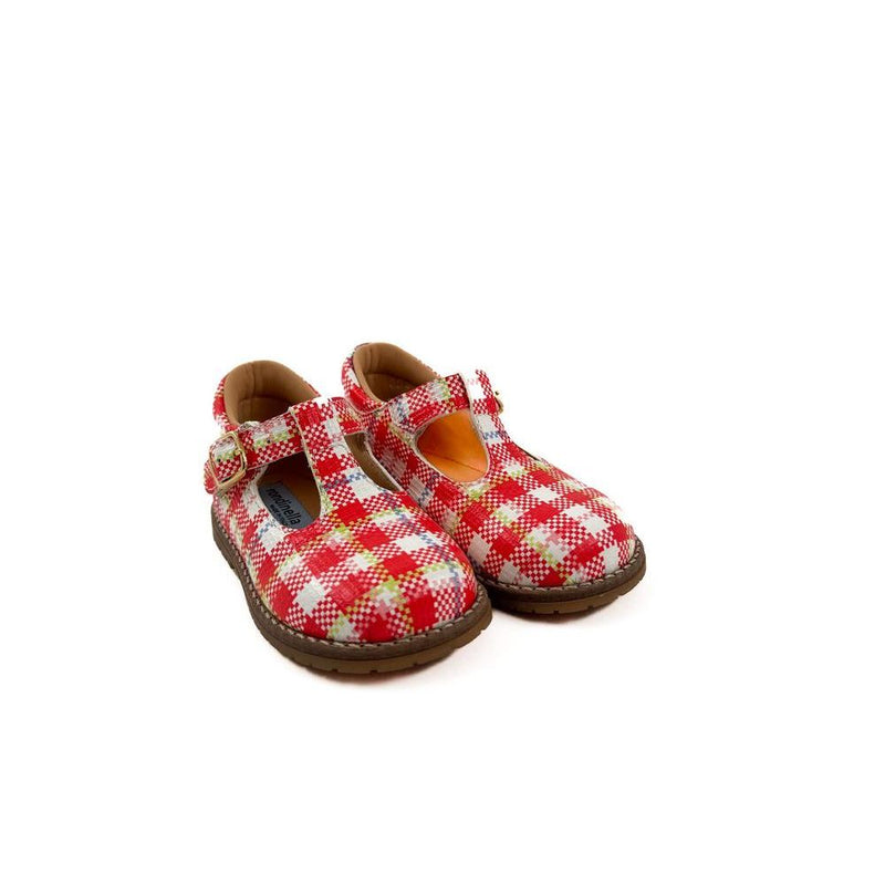 Rondinella Red Checkered Closed Sandal