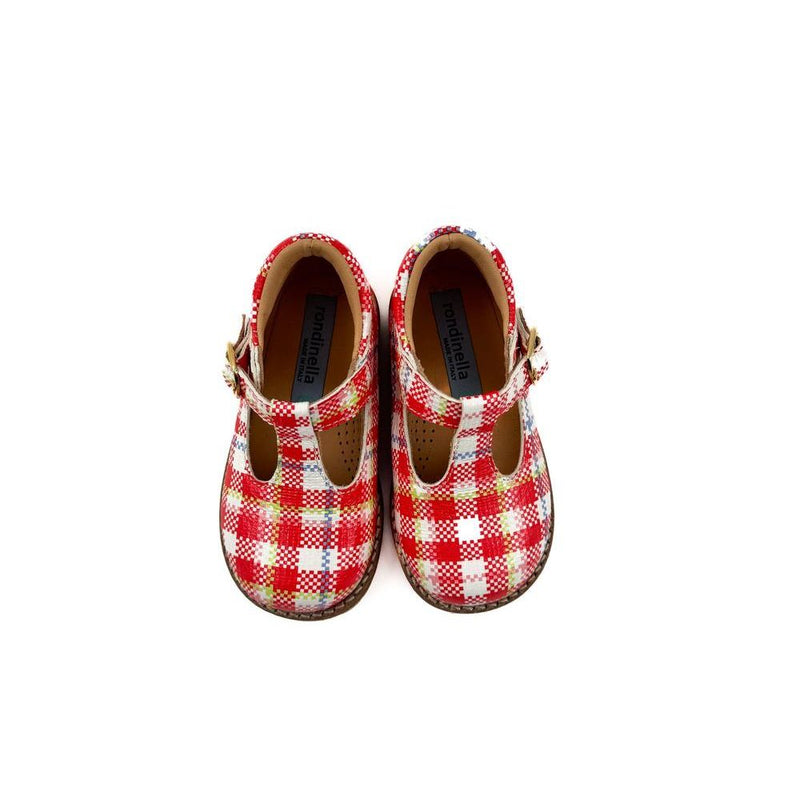 Rondinella Red Checkered Closed Sandal