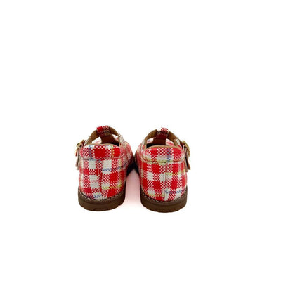 Rondinella Red Checkered Closed Sandal