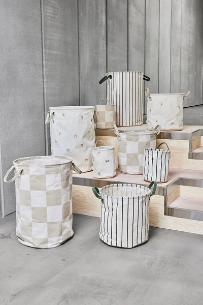 Oyoy Living Raita Laundry/Storage Basket Green/Offwhite