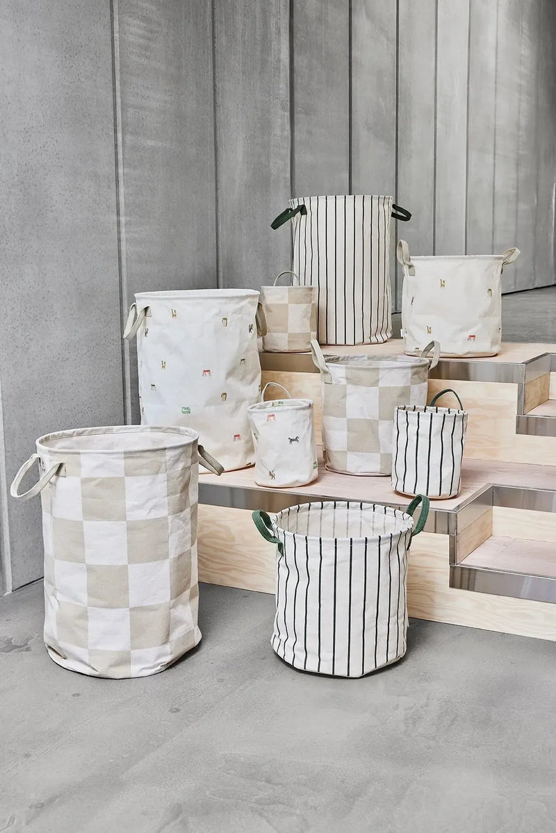 Oyoy Living Raita Laundry/Storage Basket Green/Offwhite