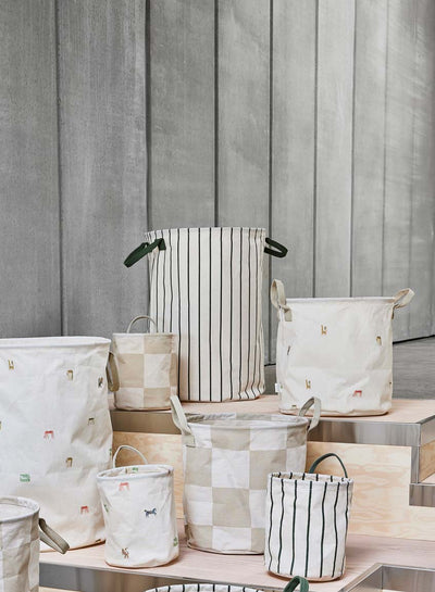 Oyoy Living Raita Laundry/Storage Basket Green/Offwhite