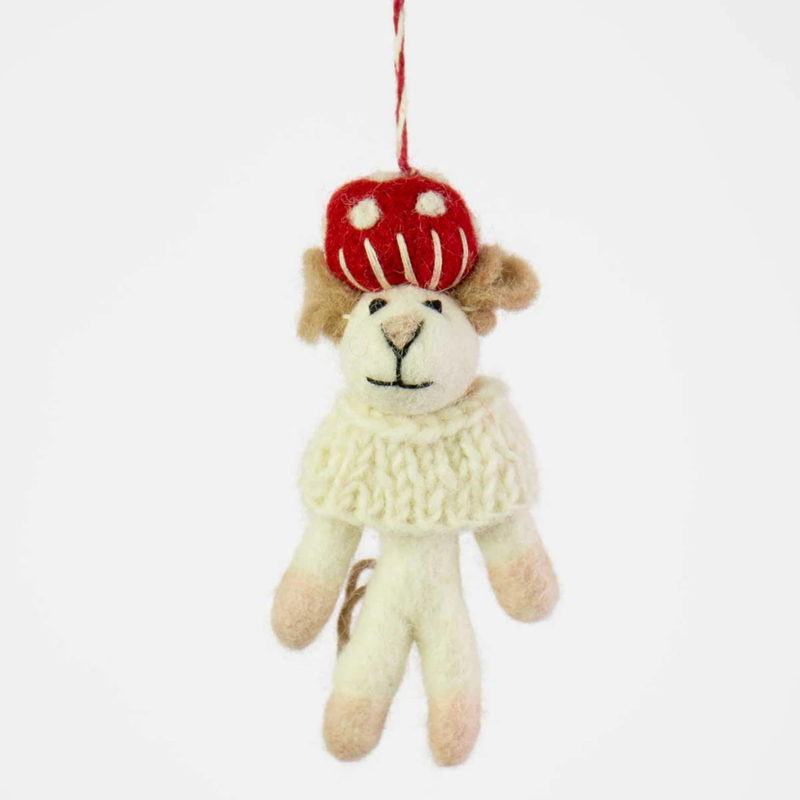 Afro Art Christmas Ornament Mushroom Mouse