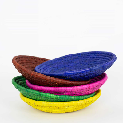 Afro Art Palm Color Small Bread Basket Brown