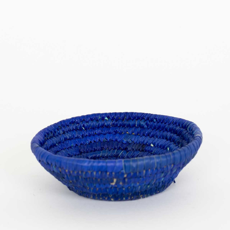 Afro Art Palm Color Mini Basket Blue