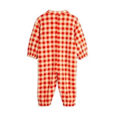 Mini Rodini Baby Gingham Aop Fleece Overall