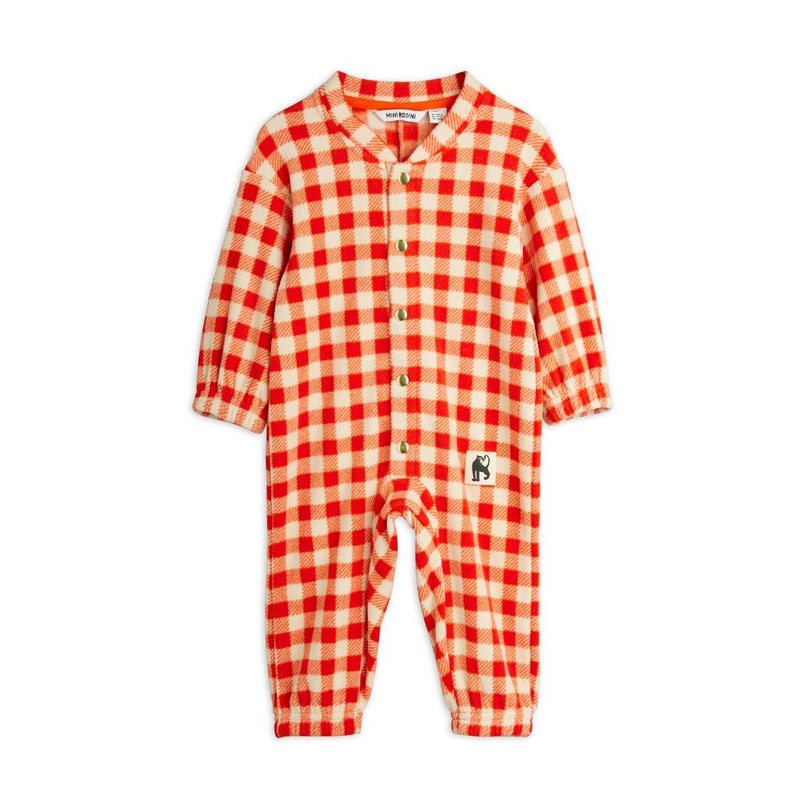 Mini Rodini Baby Gingham Aop Fleece Overall