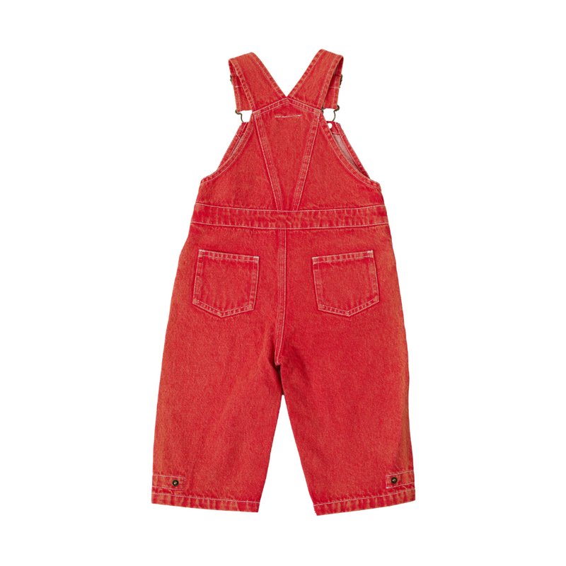 Goldie + Ace Blake Vintage Washed Denim Overalls Apple Red