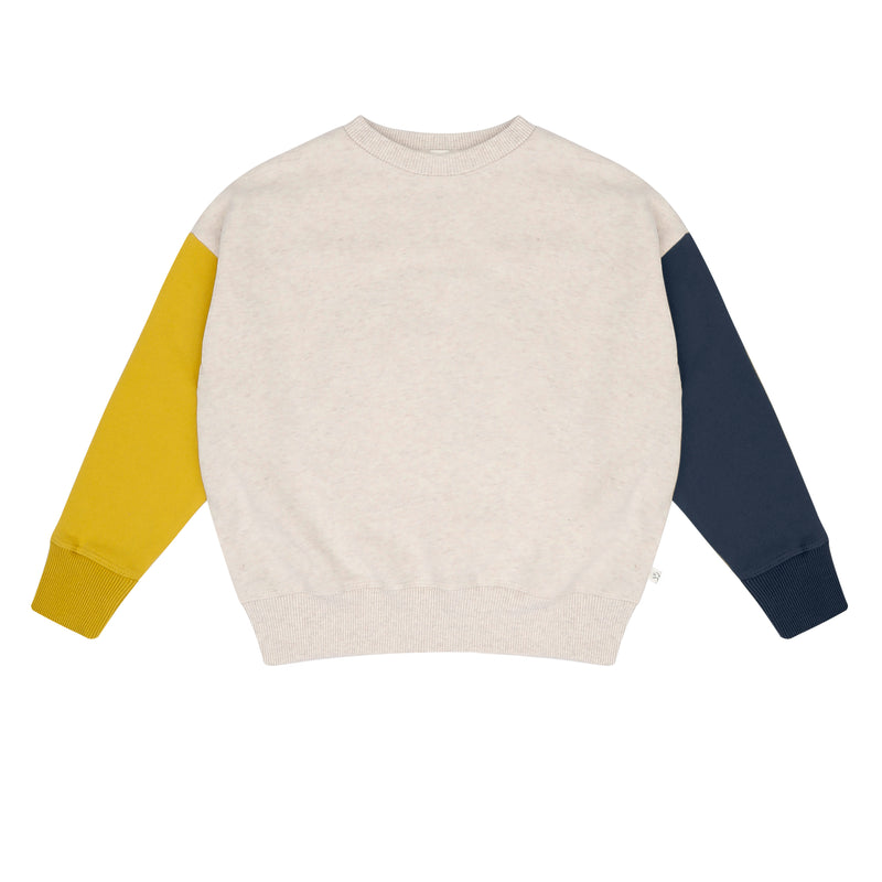 Jenest Lucky Bird Sweater Ecru Melange/ Gold/ Blue