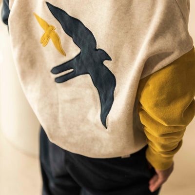 Jenest Lucky Bird Sweater Ecru Melange/ Gold/ Blue