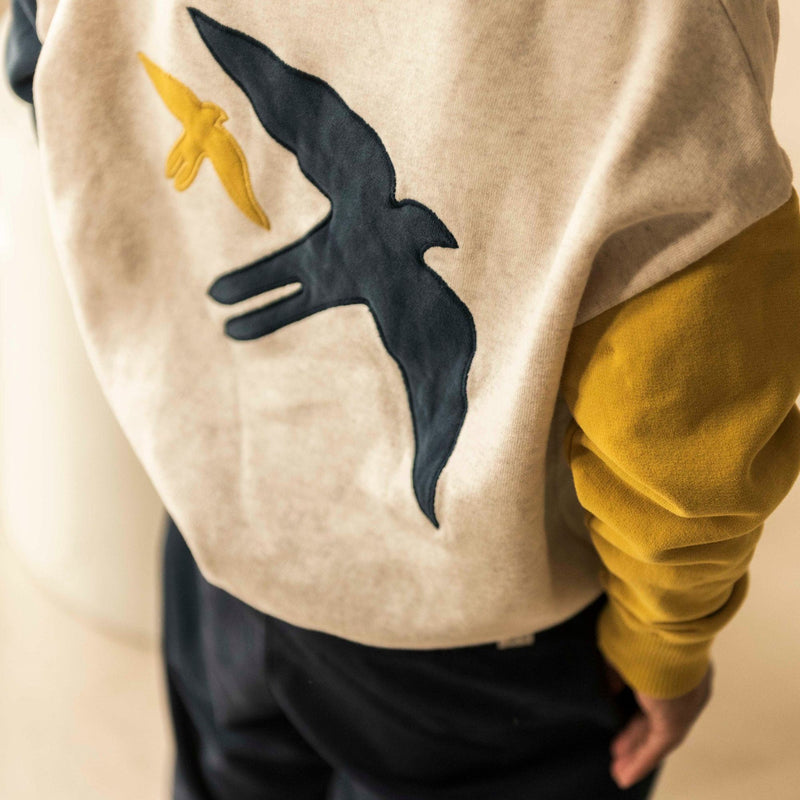 Jenest Lucky Bird Sweater Ecru Melange/ Gold/ Blue