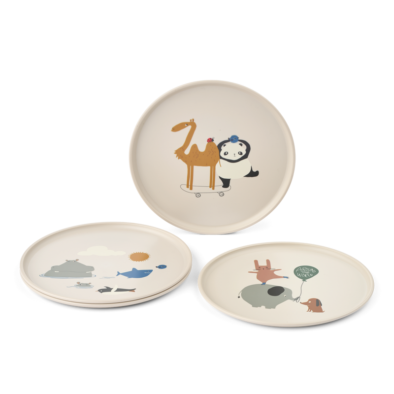Liewood Remco Plate 4-pack Around The World/Sandy