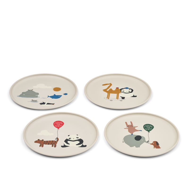 Liewood Remco Plate 4-pack Around The World/Sandy