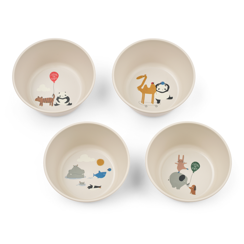 Liewood Cees Bowl 4-pack Around The World/Sandy