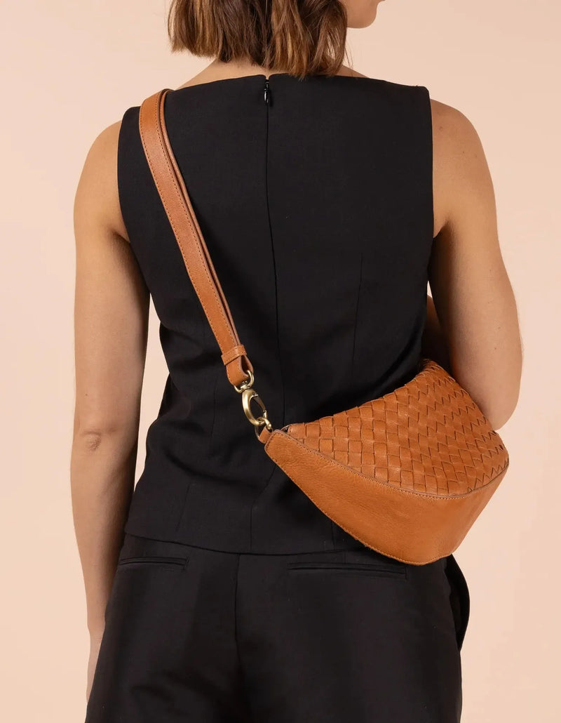 O My Bag Leo Wild Oak Woven Soft Grain Leather