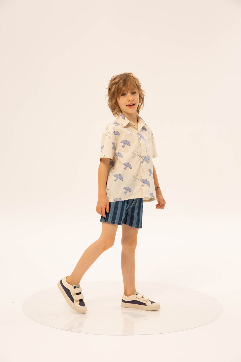 Wander & Wonder Striped Denim Shorts